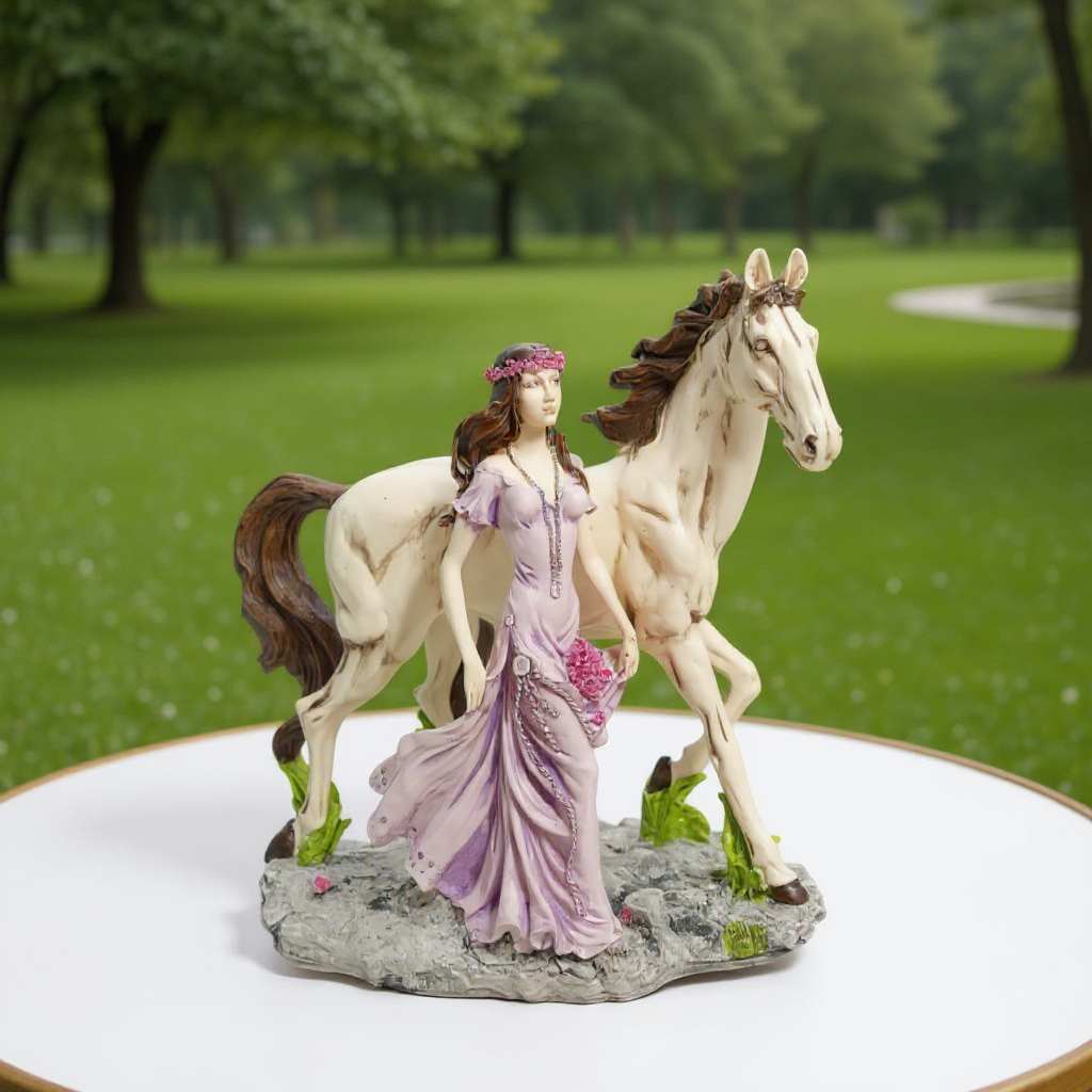Maiden with a Horse Sculpture
