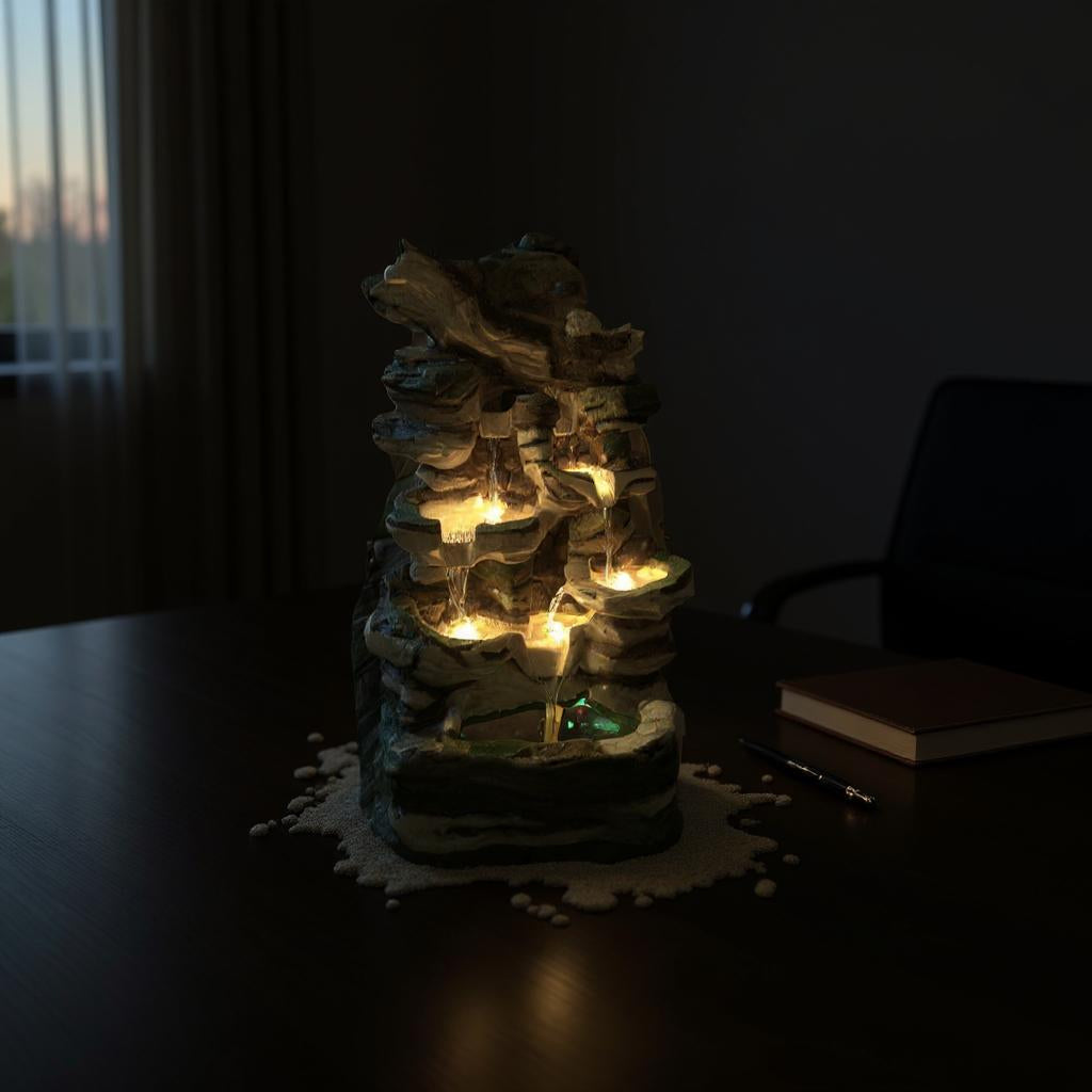 Decorative Resin Small Water Fountain with LED Lighting