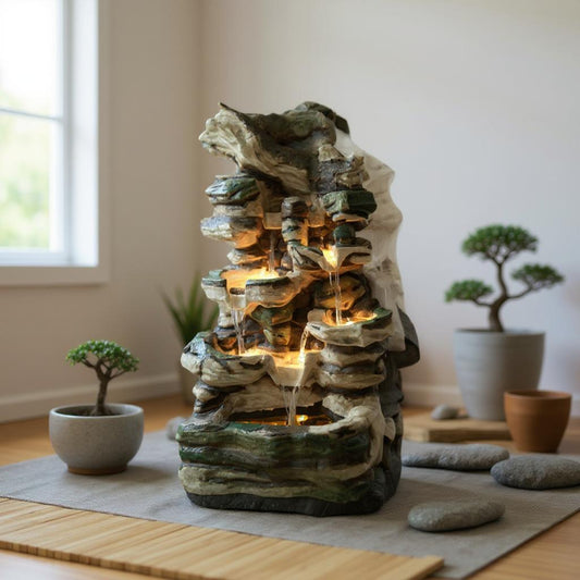 Decorative Resin Small Water Fountain with LED Lighting