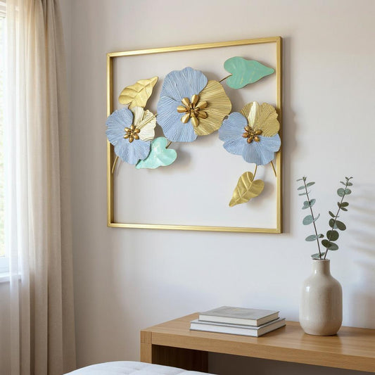 Golden Bloom Metallic Wall Art