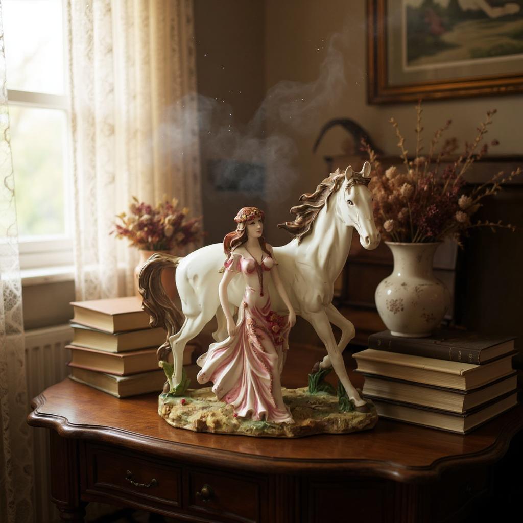 Maiden with a Horse Sculpture