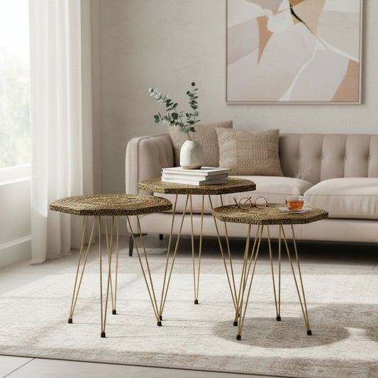 Engraved Gold Ember Table Set